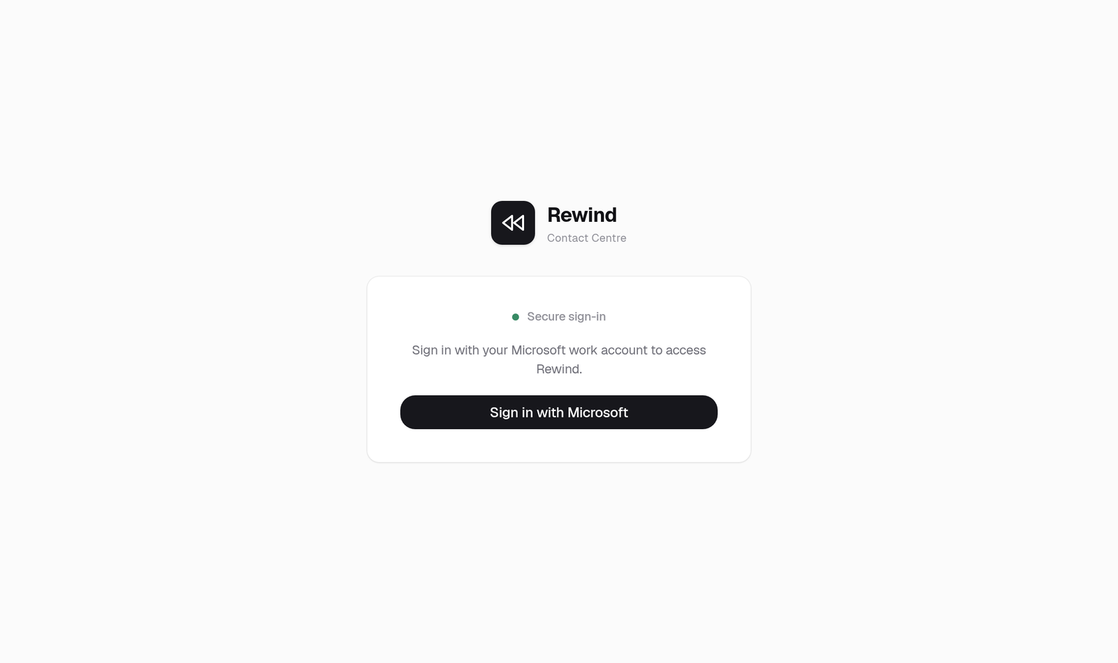 The Rewind sign-in screen